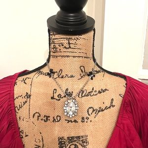 Betsey Johnson Crystal Oval Neckace